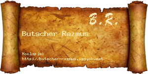 Butscher Razmus névjegykártya